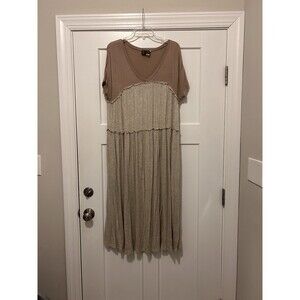 Anthropologie Saturday Sunday Womens V Neck Tiered Knit Maxi Dress Size Medium